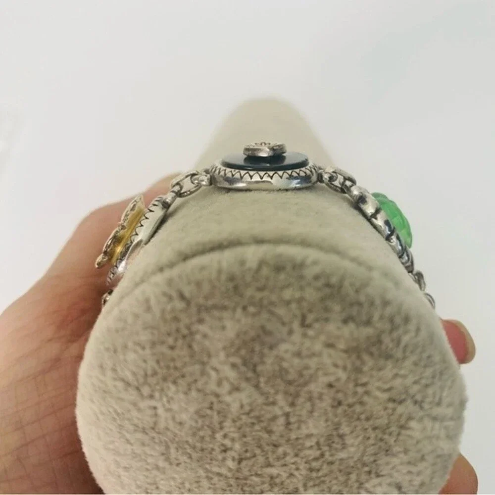 Brighton Stitch in Time Mother of Pearl Heart Charm Rare Bracelet - Picture 7 of 7